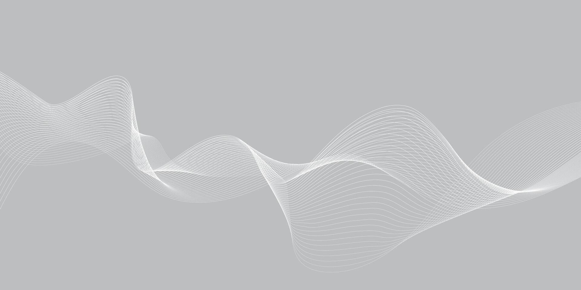 White Wave Lines on Gray Background vector