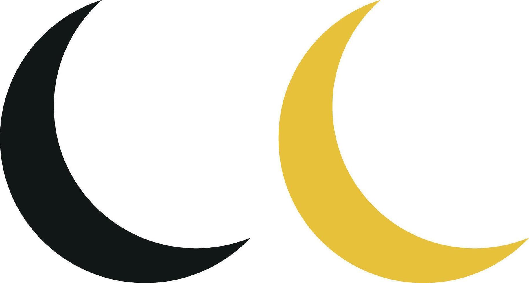 Black and yellow moon icon set . Moon icon . illustration vector