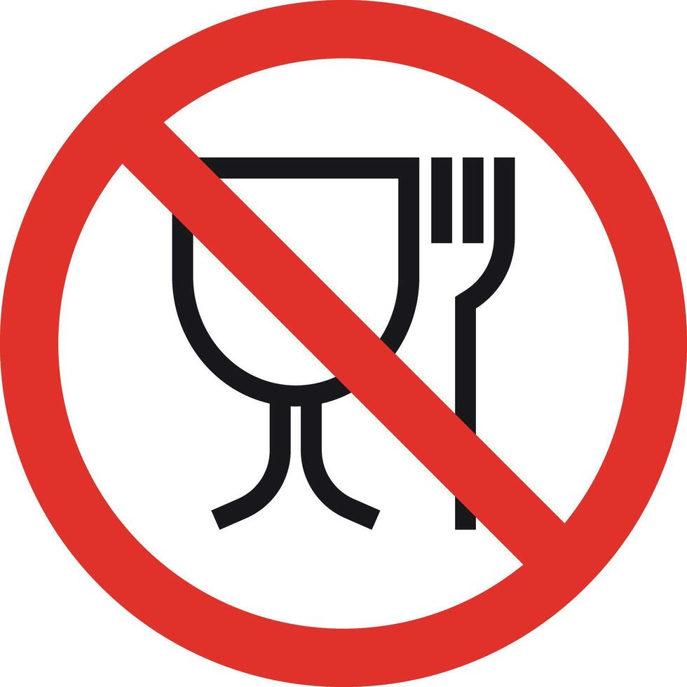 No food safe sign . No food grade sign . Not suitable for food icon . illustration vector