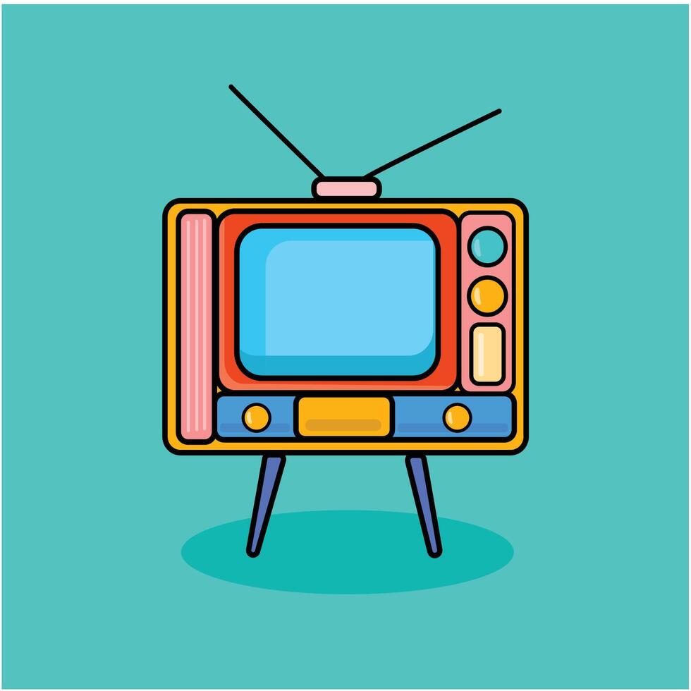 Retro TV Illustrations Nostalgia in Pixels vector