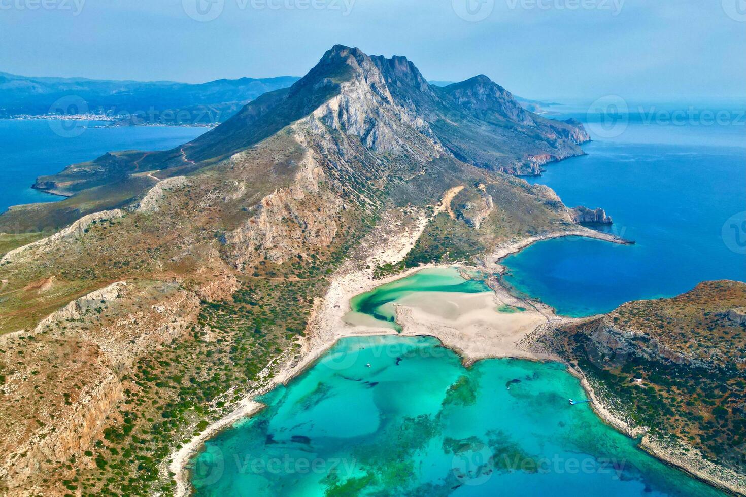 Beautiful Balos Bay, Crete. where three seas merge and hiking meets paradise photo