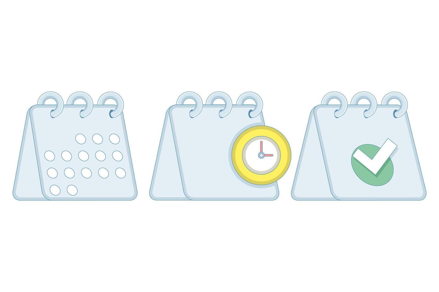 illustration about Calendar icon set. Calendar symbol collection. Meeting Deadline Icon. Time Management. Appointment schedule. illustration Flat icon on background. vector