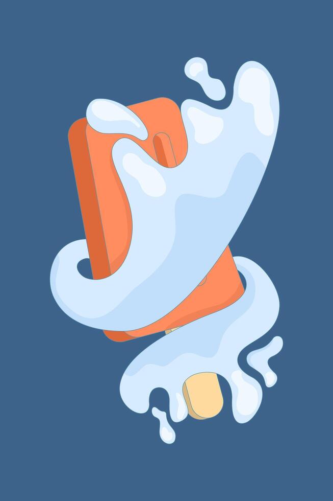 ice cream isolated on background, minimalist flat design on background. vector