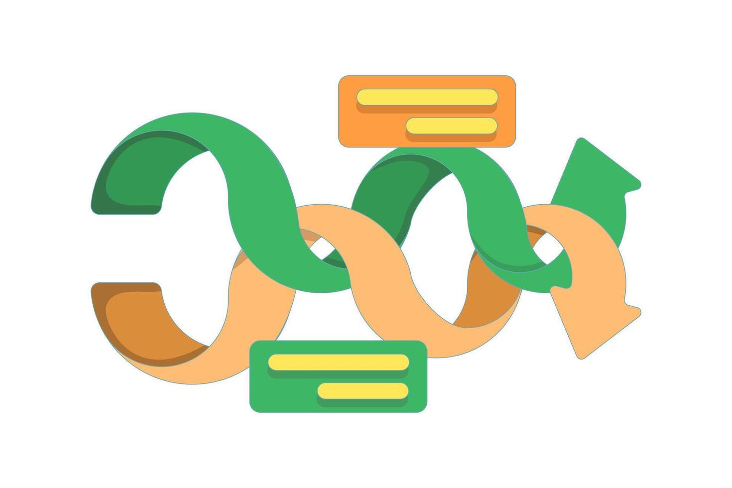 Concept of ups and downs, business profits and losses, business growth and decline, and business ups and downs. Market movement information. Up and down arrows. Flat design illustration with backgroun vector