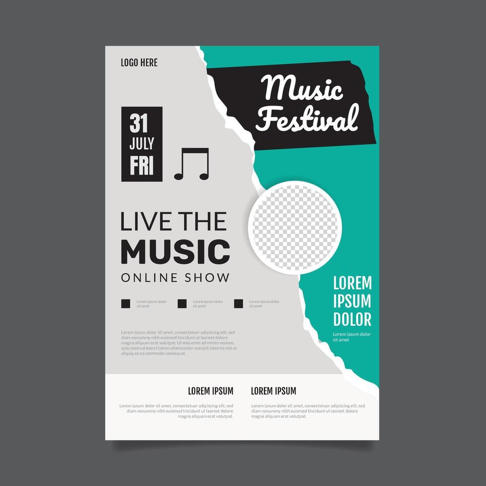 music festival poster template vector