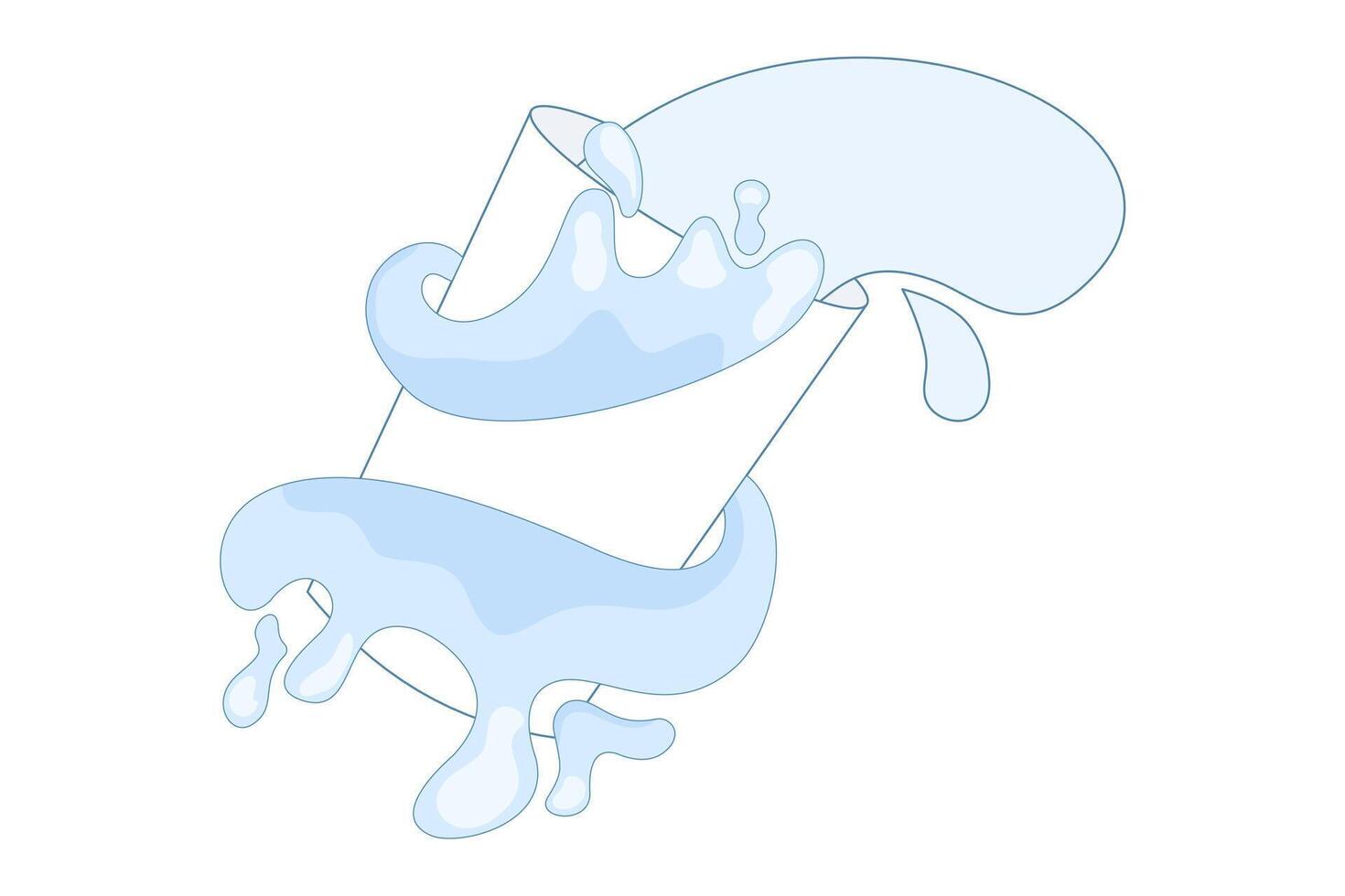 Milk and Glass Cartoon. full or empty container with milk splash, Milk drops and splashes. Premium Food and Drink Icon Concept Isolated. Design Illustration. vector