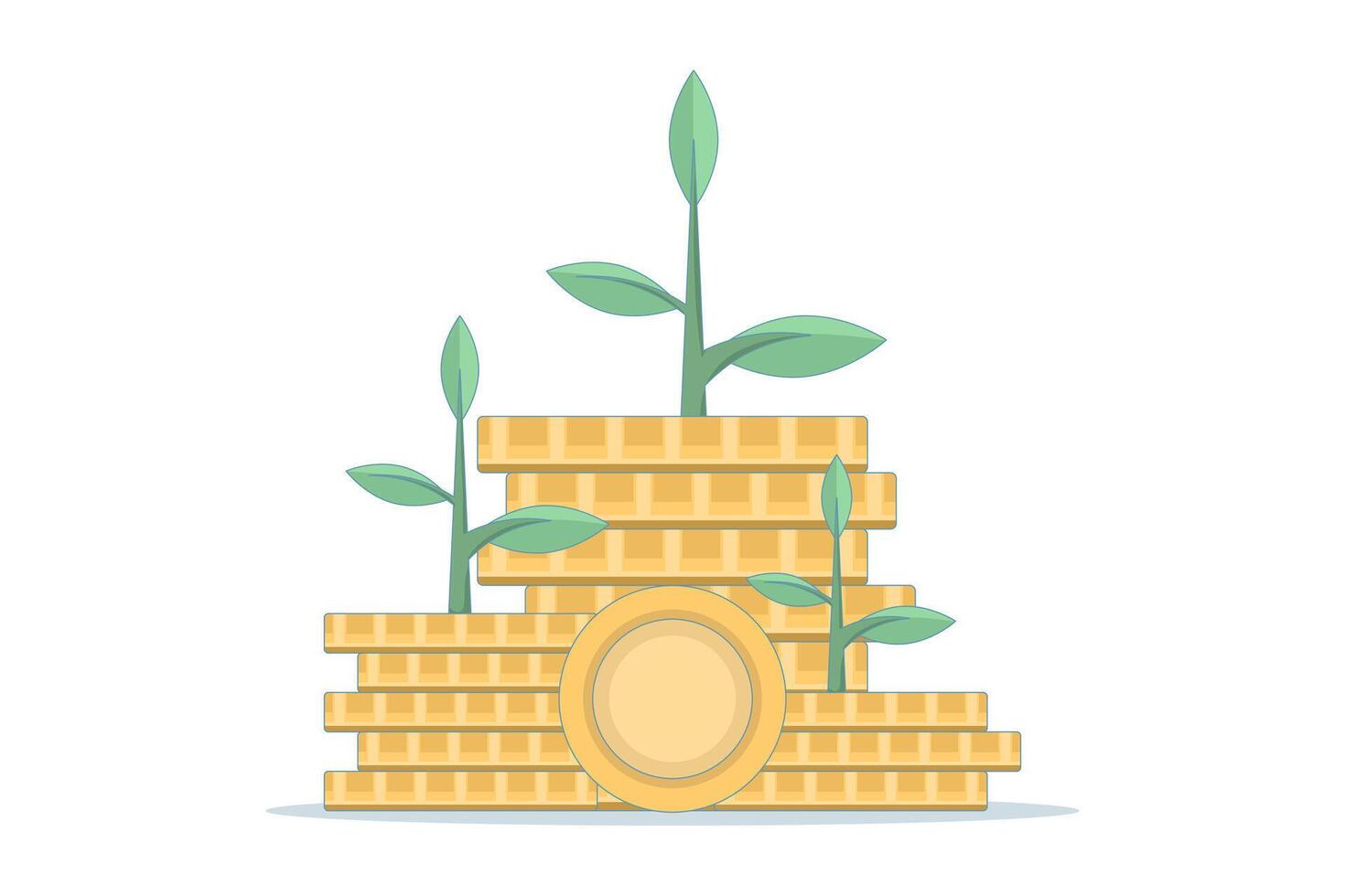 illustration about Financial growth through sustainable investment with plants. growing investment concept. increasing profit, revenue and business valuation. vector