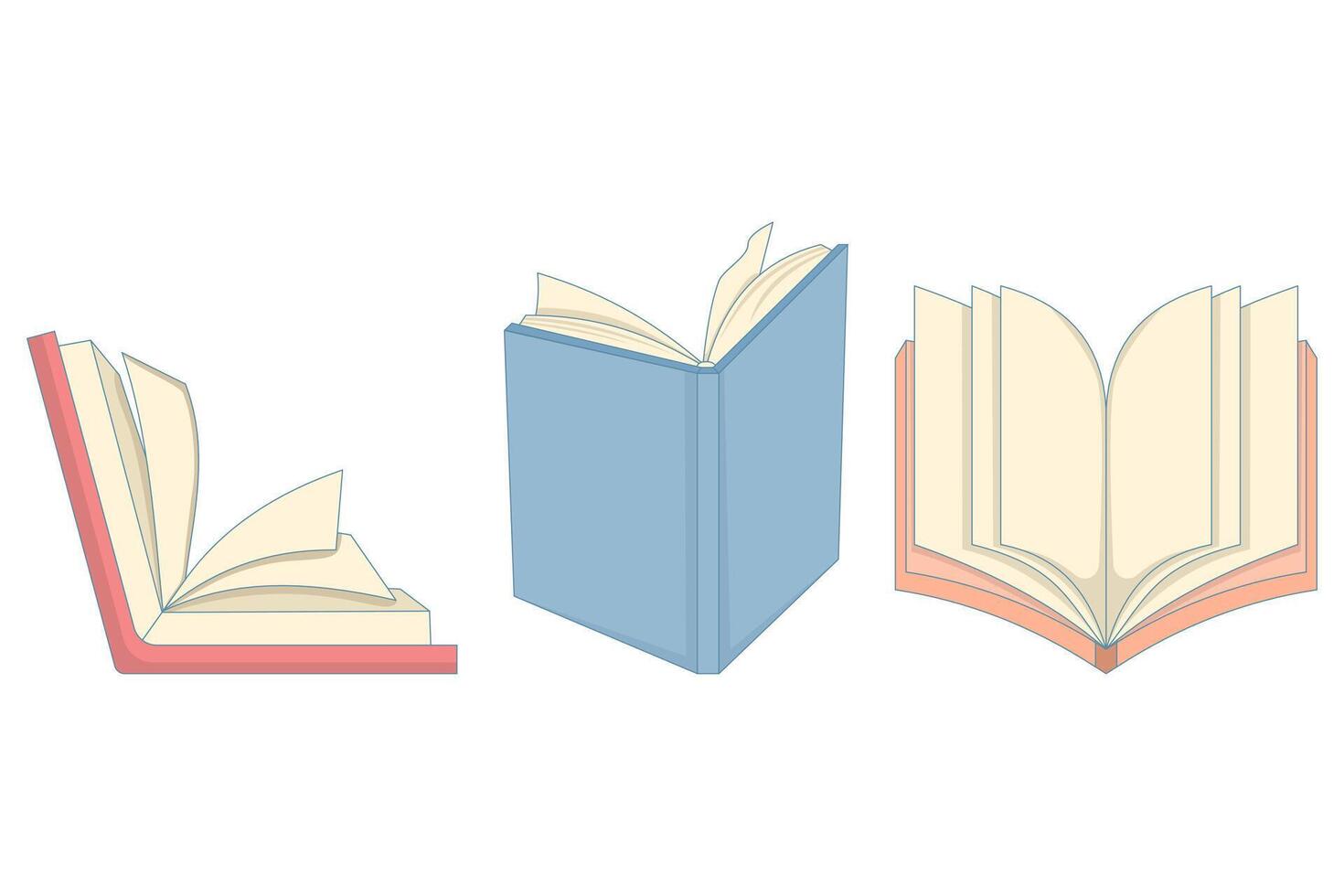 Illustration of various books in different styles vector