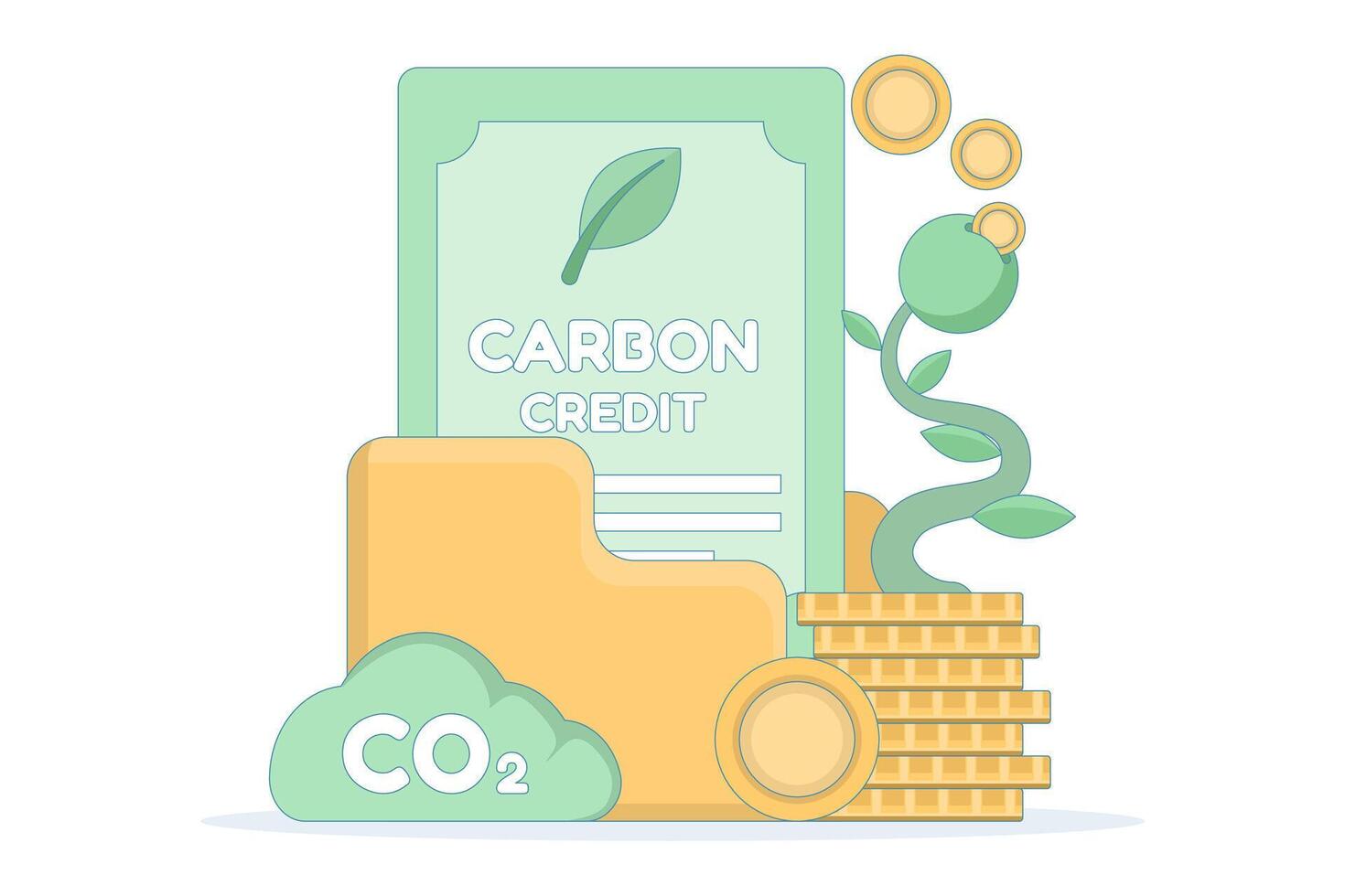 Illustration of carbon credit concept vector