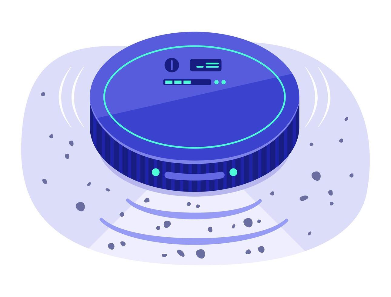 Robot Vacuum Cleaner Detects Dust and Dirt on Floor by Sensors for Robotic Technology Concept Illustration vector