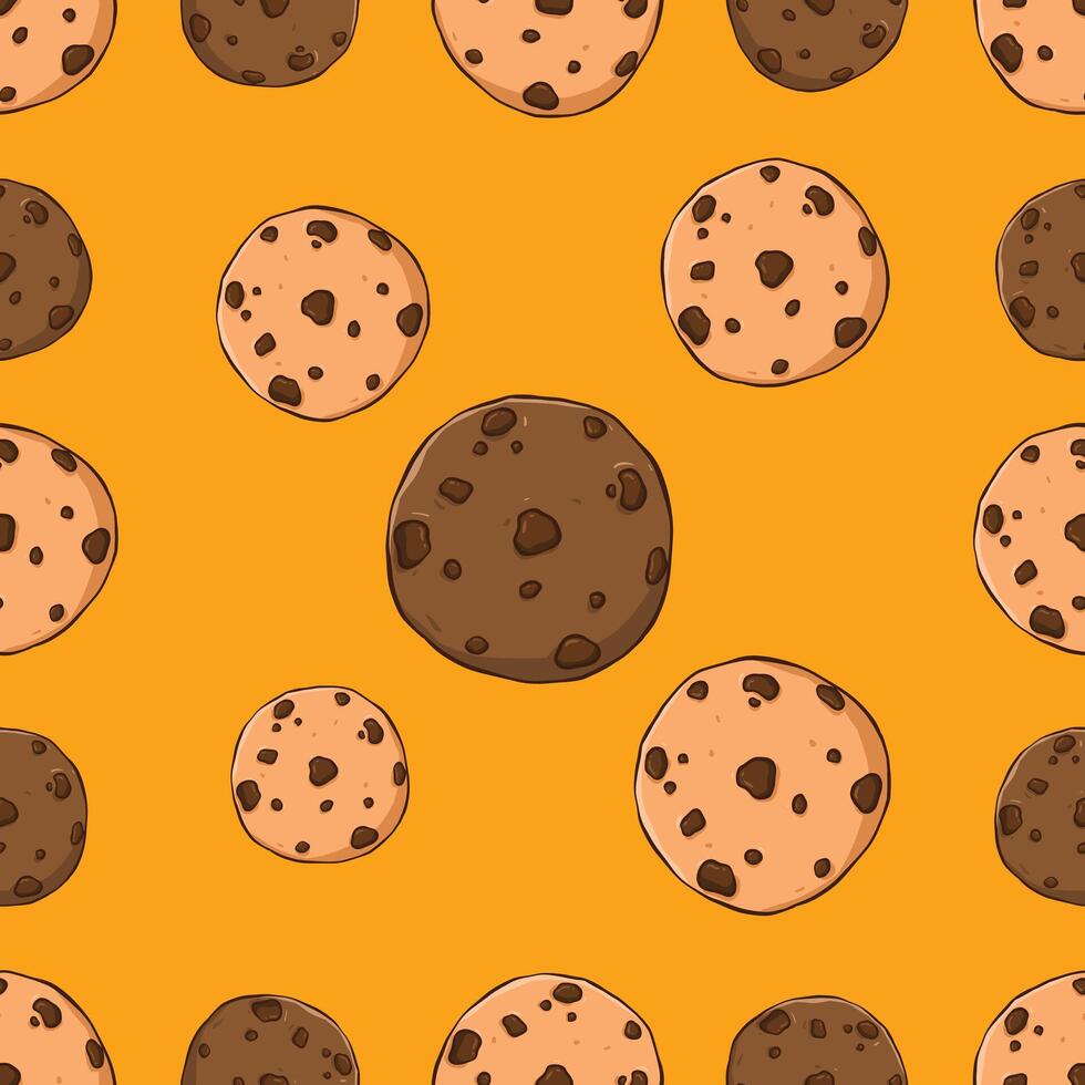 Chocolate Chip Cookies Seamless vector