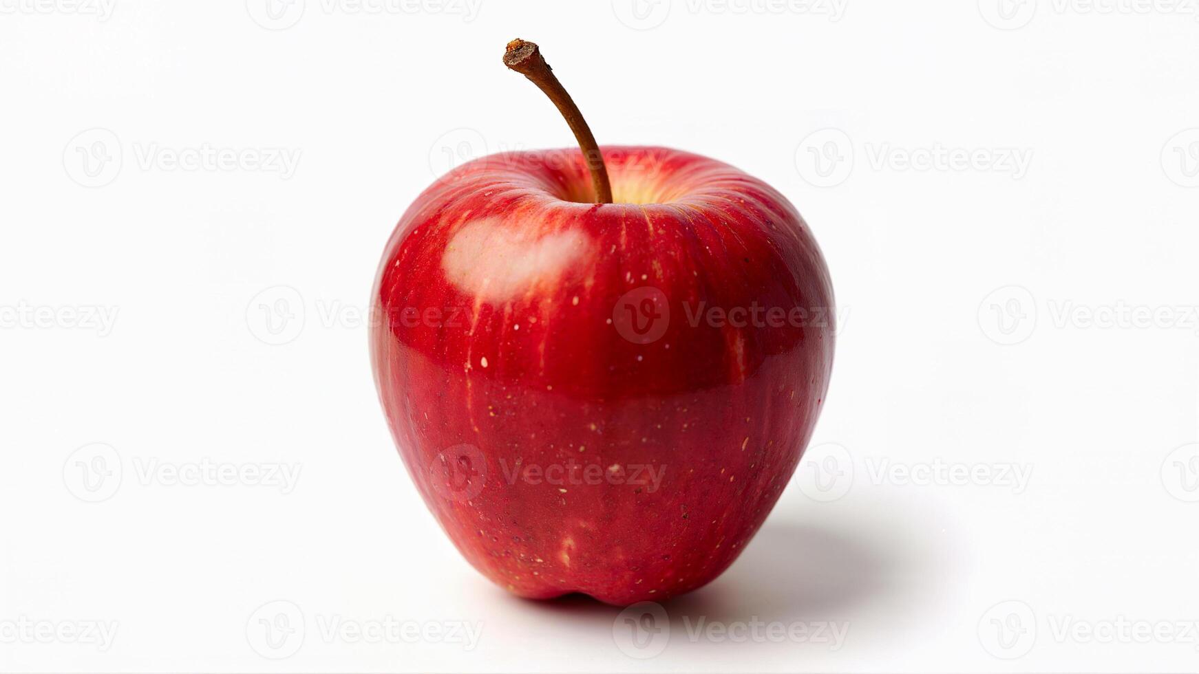 Single fresh red Envy apple isolated on a white background, showing smooth skin and natural shine. Suitable for food advertisements, nutrition blogs, and healthy eating concepts. photo