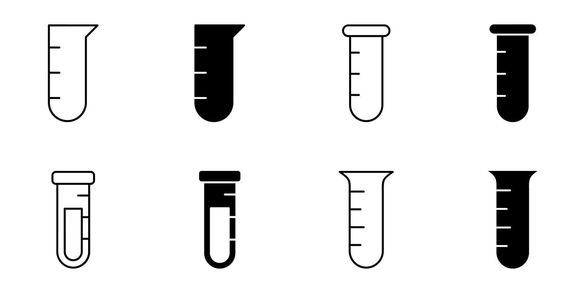 test tube, chemistry, laboratory icon set vector