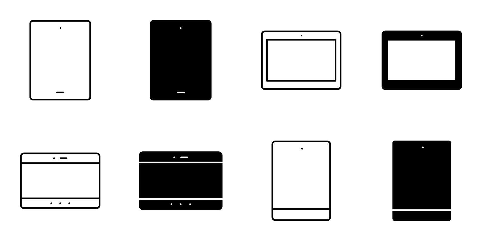 tab, tablet, gadget icon set vector