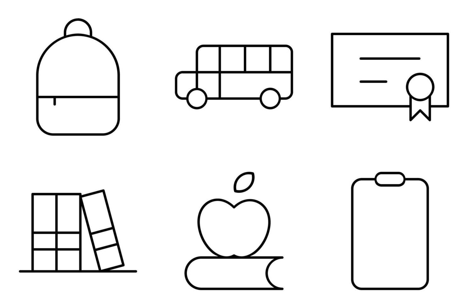 Education and Transportation Line Icons Pack vector