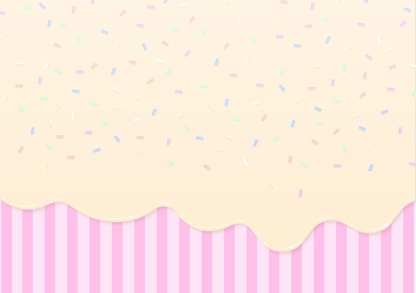 Icing and colorful sprinkles background vector