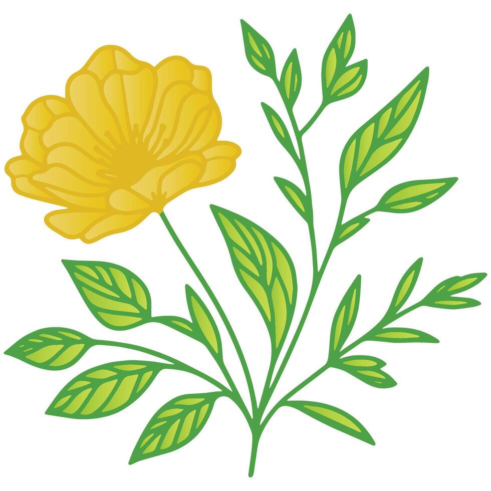 abstract digital flower and botanical leaf artwork for women wear fashion and elegant summer interior use vector