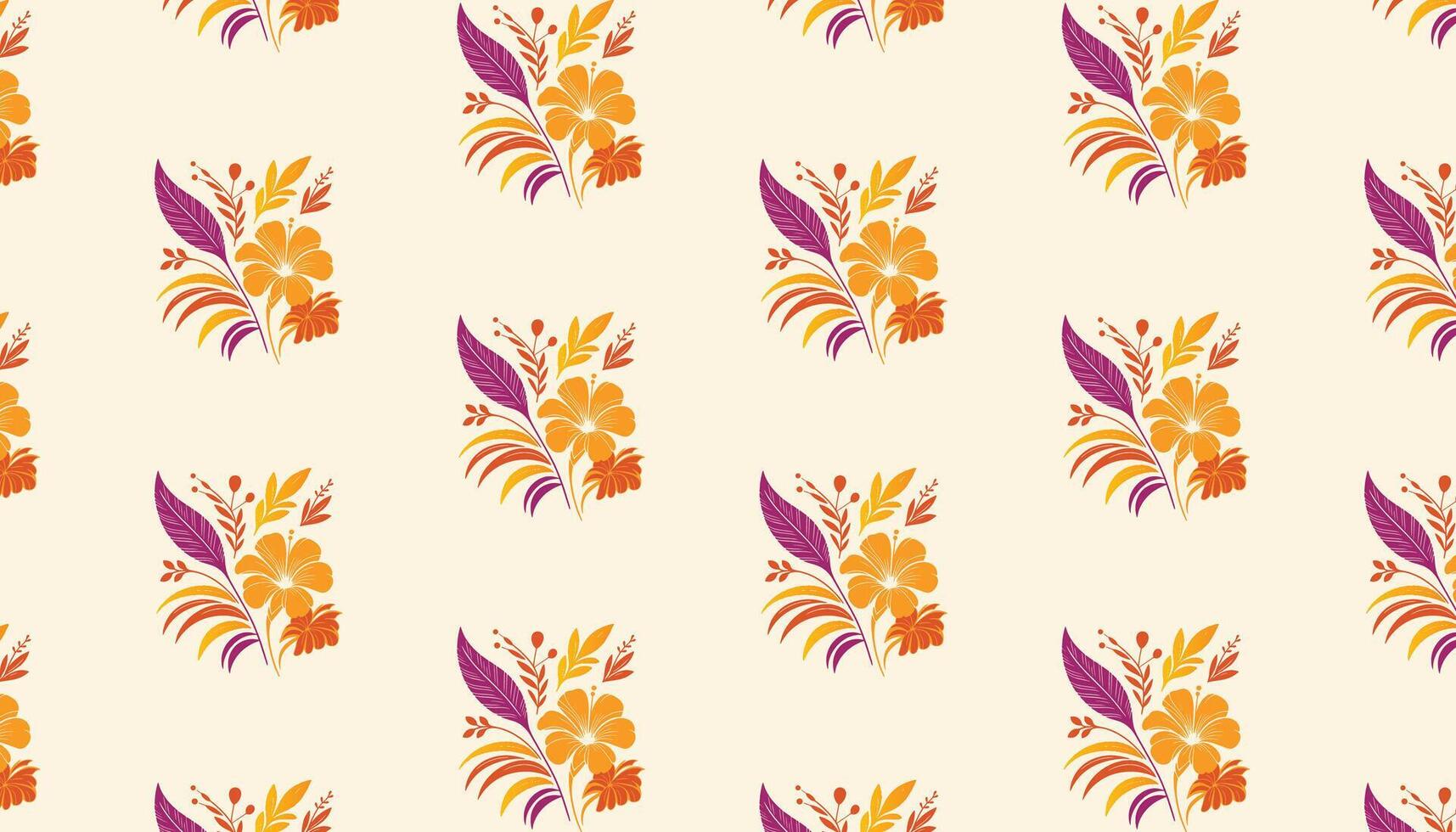 floral pattern built from cotton inspired blooms and nature linework for fabric and wallpaper design vector