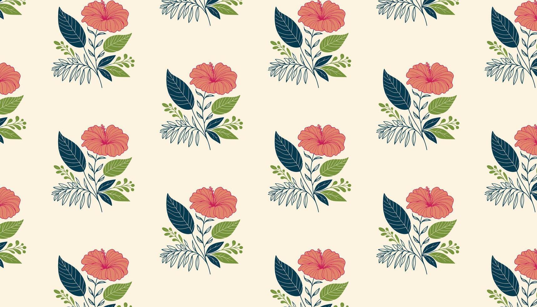 floral pattern with rose clusters and soft botanical sketch details for digital products vector