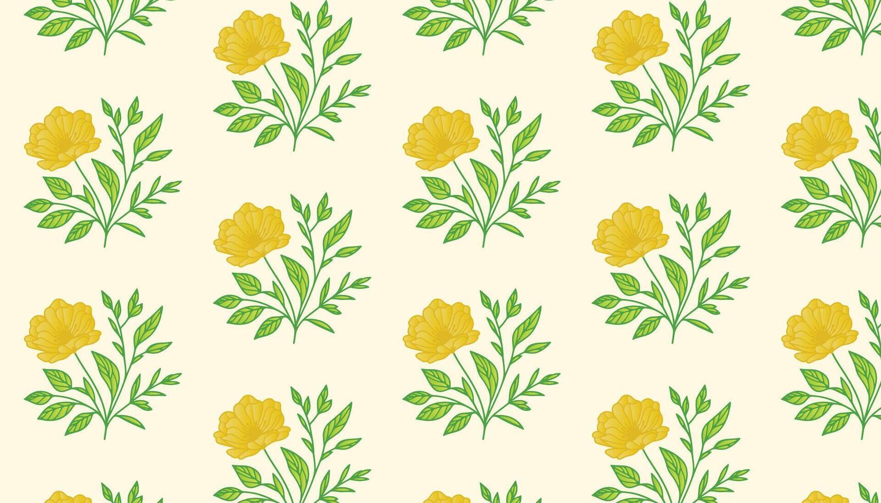 floral pattern designed using leaf silhouettes and flower contours for digital fabric patterns vector