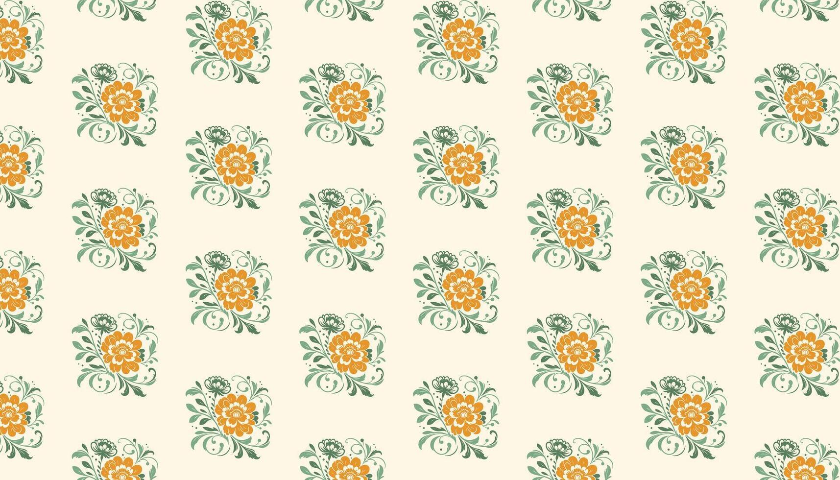 floral pattern created with continuous floral illustrations in a soft botanical style vector