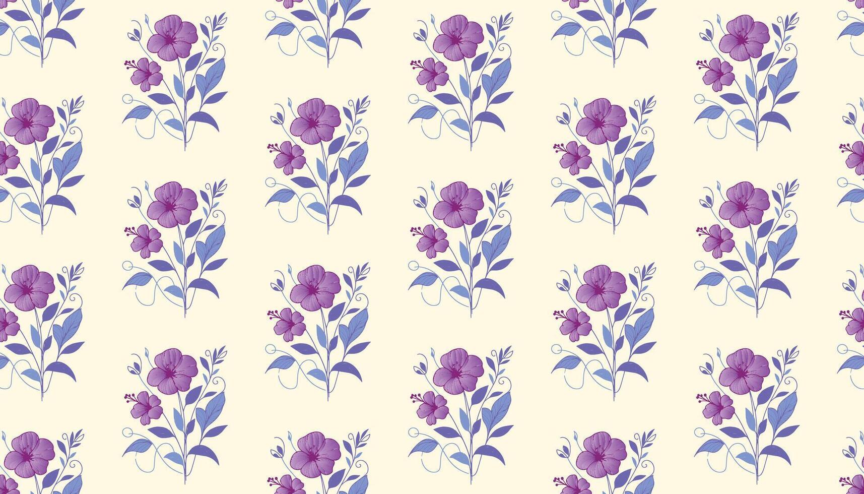 floral pattern with minimal one line flowers and organic shapes for wrapping and wallpaper vector