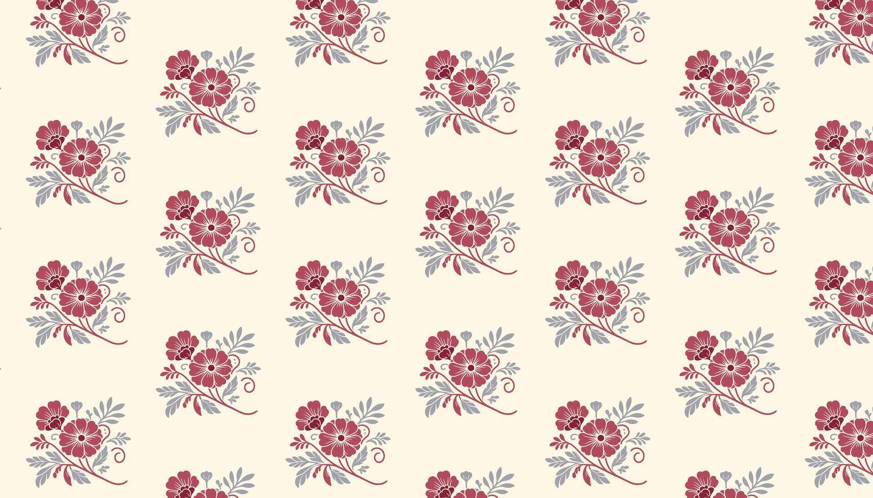 floral pattern with continuous botanical line drawings and artistic flower composition vector