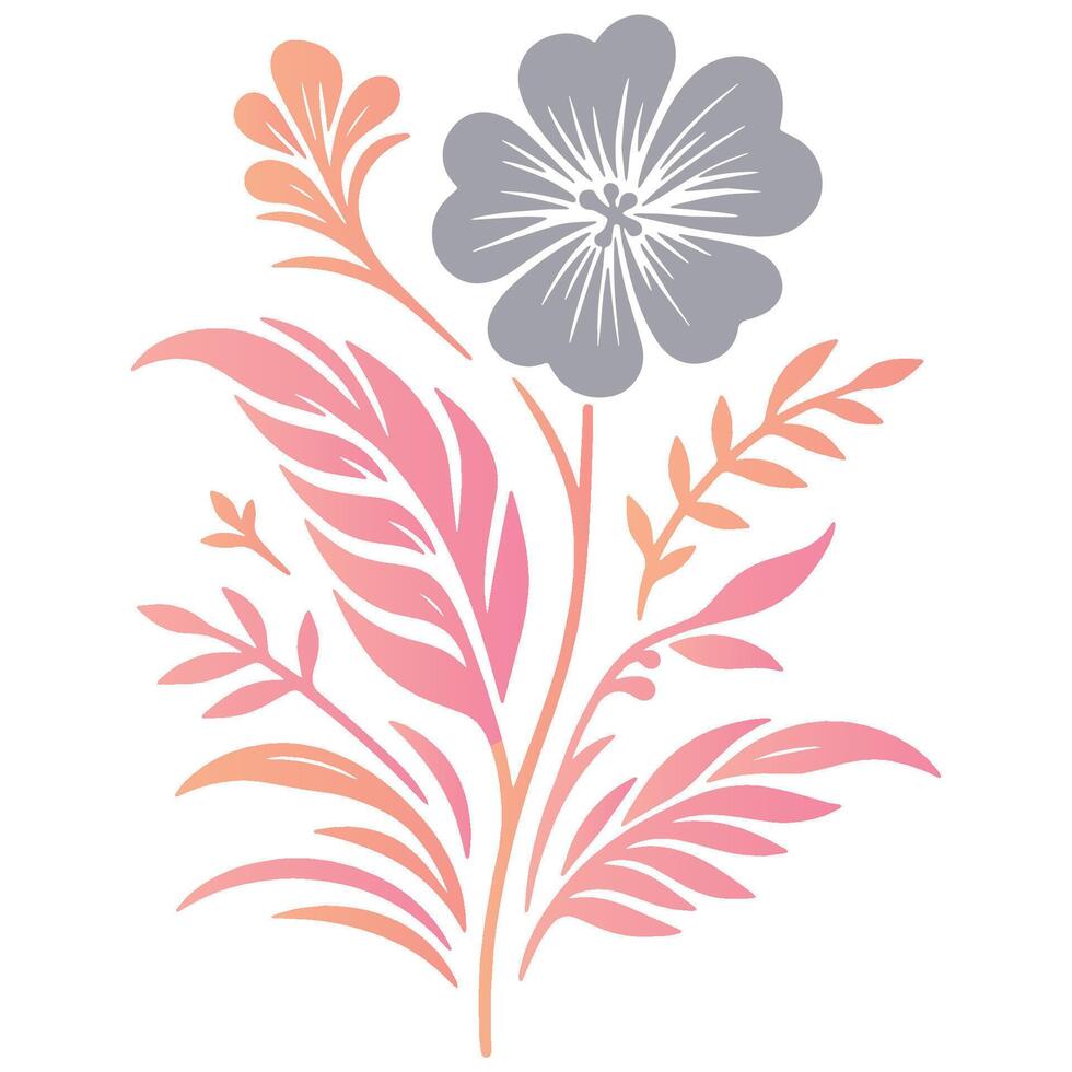 abstract floral composition featuring leafy botanical elements for fashion and soft interior textile displays vector