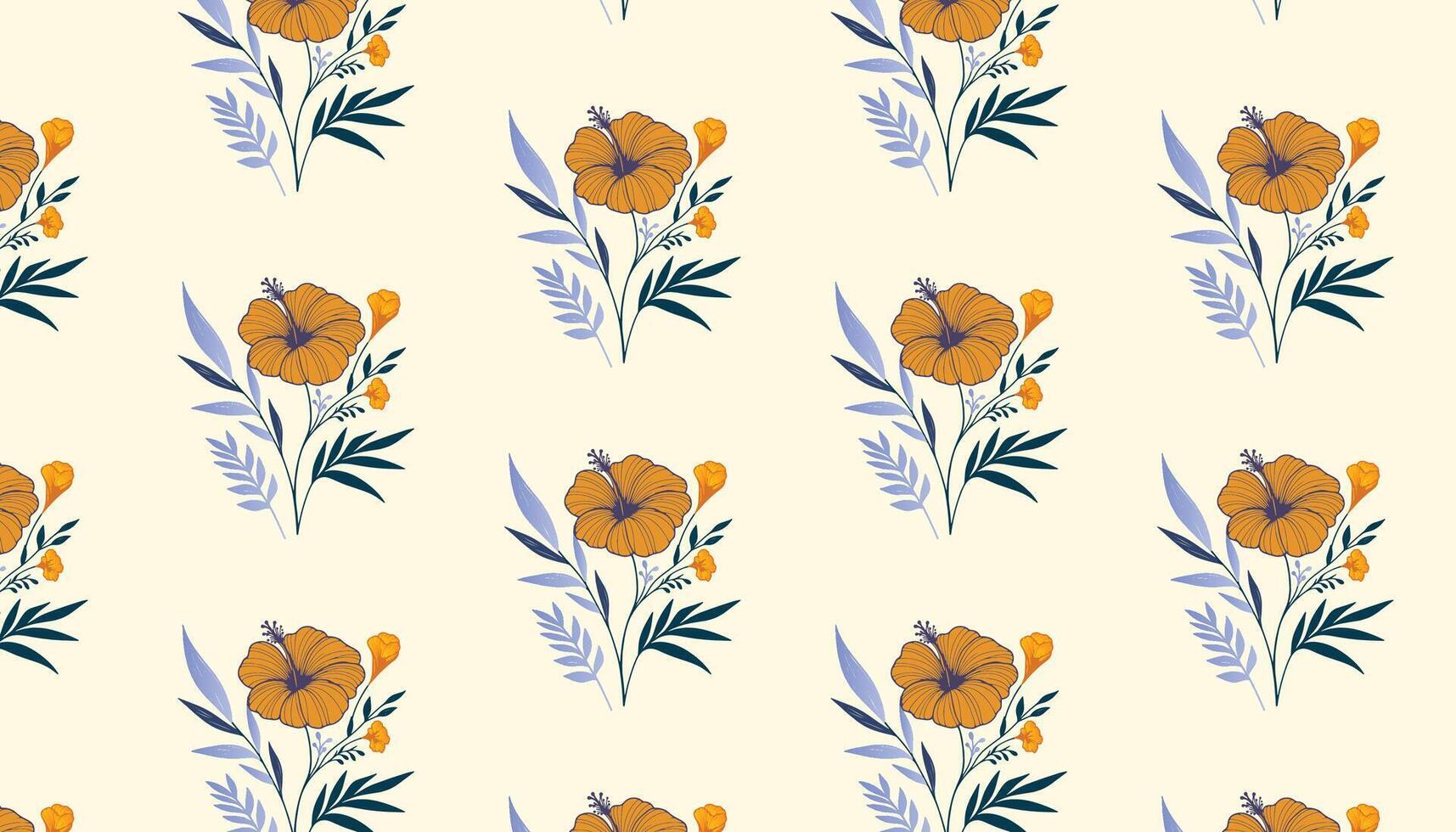 floral pattern using soft botanical shapes and continuous line florals for textile production vector