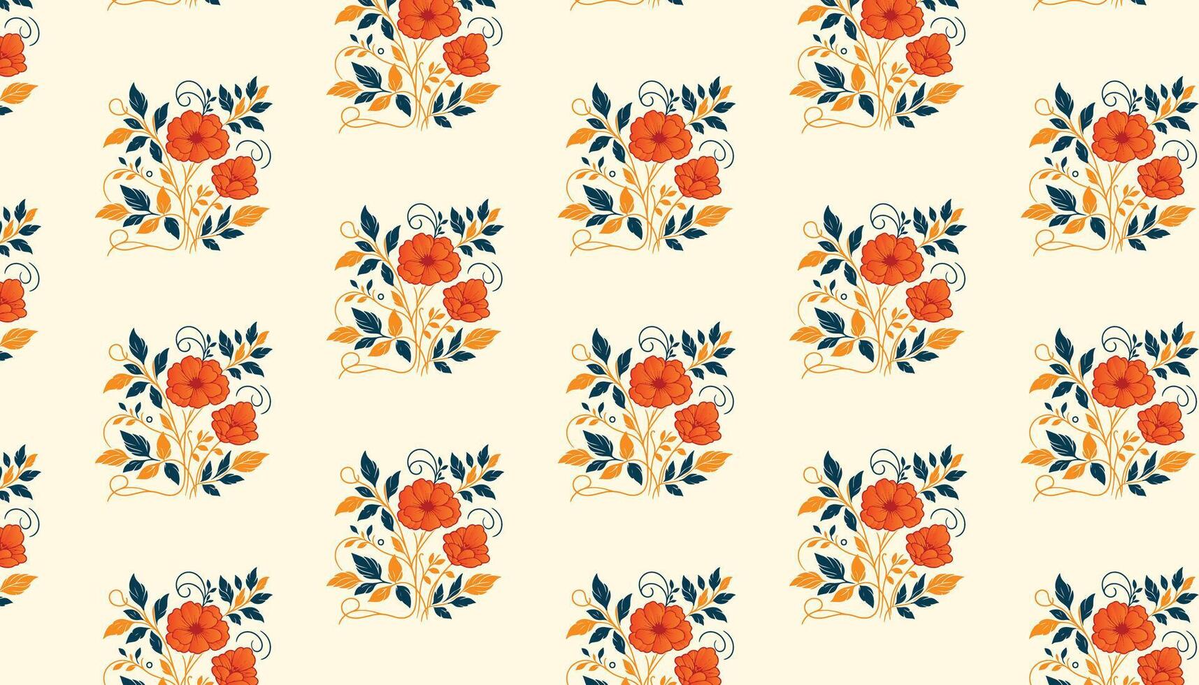 floral pattern built with abstract botanical elements and flowing petal shapes for table cloths vector