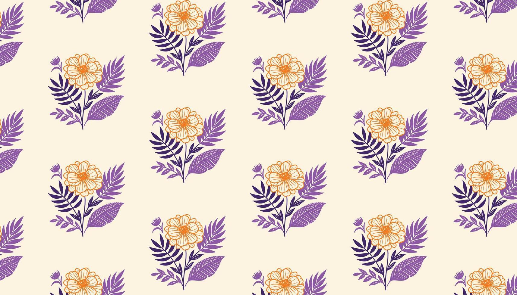 floral pattern showcasing modern floral forms and continuous botanical lines for cushions vector