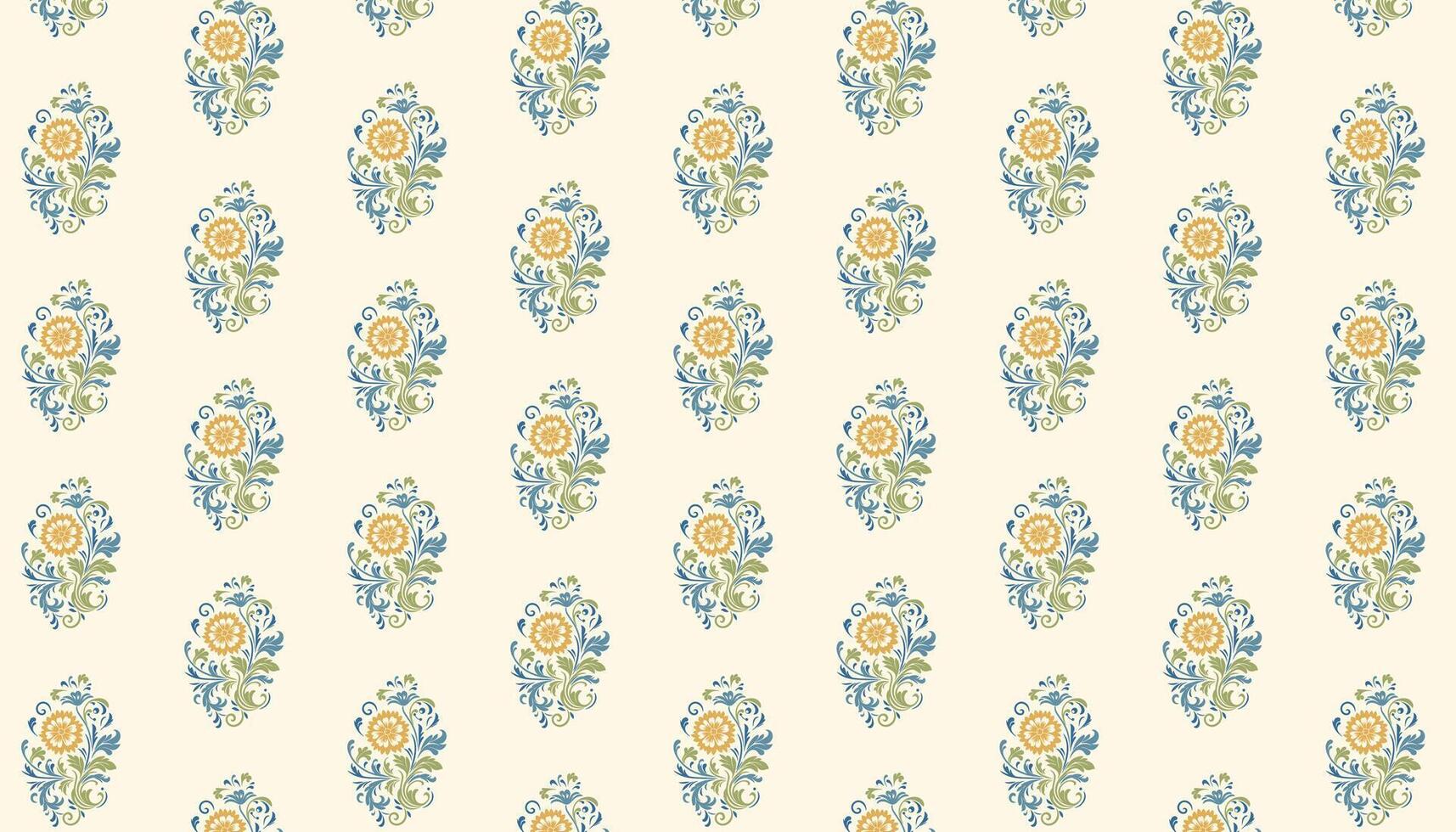 floral pattern with single line flowers and natural leaf sketches for textile and surface design vector