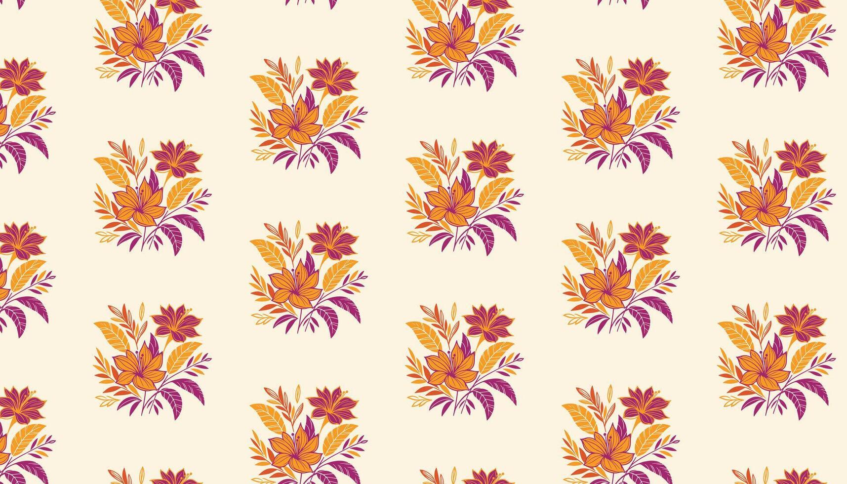 floral pattern using minimal leaf structure and rose illustrations for wrapping paper vector