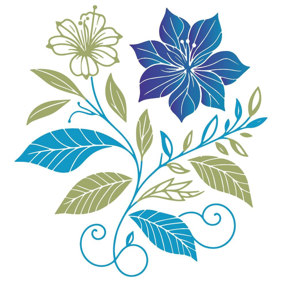 floral art with decorative garden leaves and elegant composition perfect for textile, fashion, and digital media vector