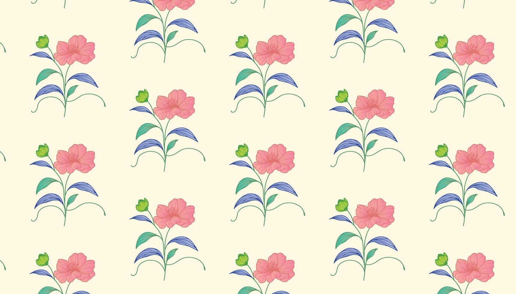 floral pattern built with elegant hand drawn florals and soft botanical accents for fashion vector