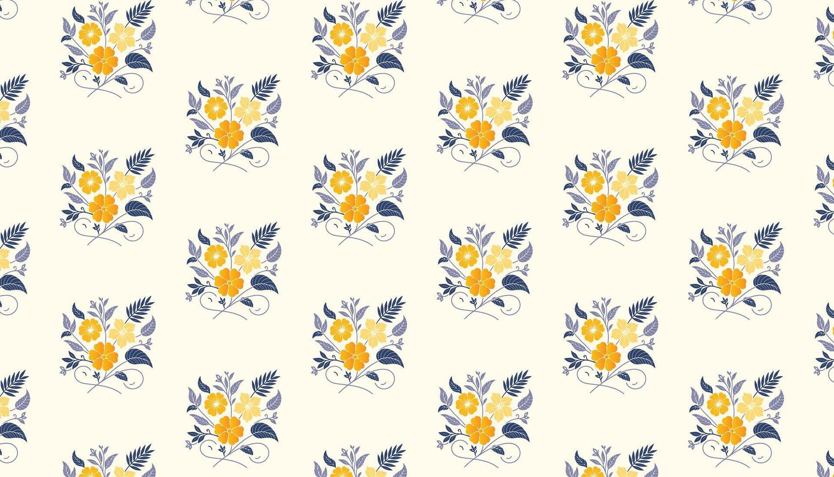 floral pattern featuring stylish floral contours and delicate leaf repeats for fabric prints vector