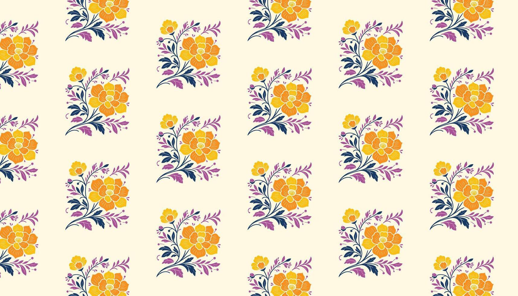 floral pattern featuring artistic contour petals and stylish leaf composition for wallpaper vector