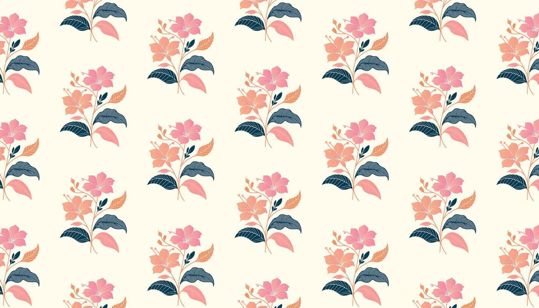 floral pattern composed of sketched rose clusters and abstract natural leaves for packaging vector