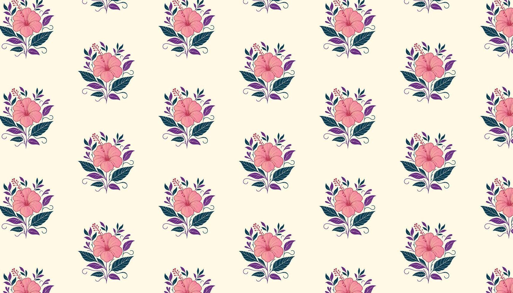 floral pattern made of outlined petals and cotton flower sketches for cushion covers and decor vector