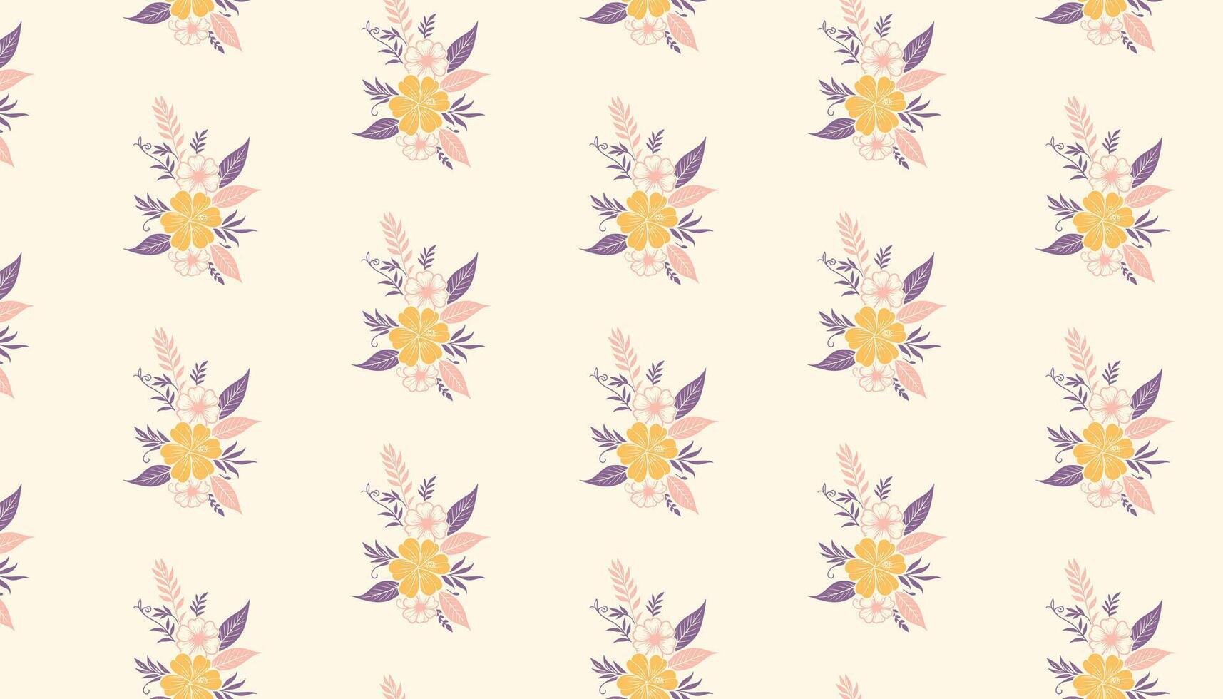 floral pattern with cotton bloom outlines and elegant floral shapes for home textile printing vector