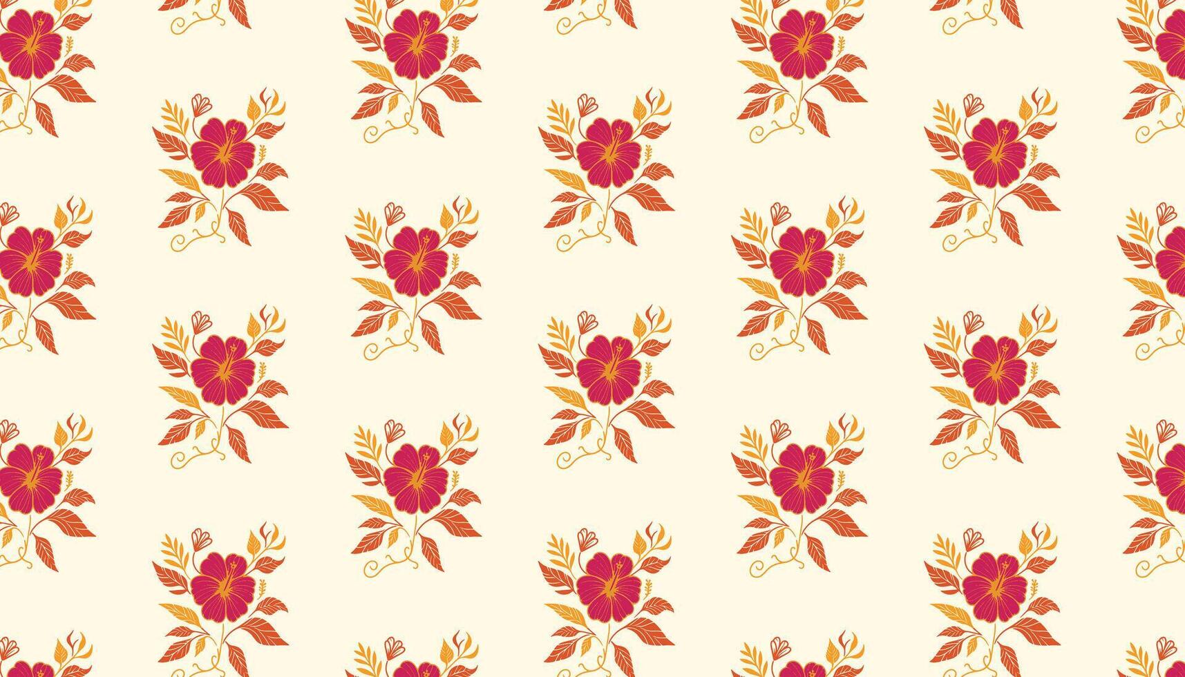 floral pattern composed of flower outlines and decorative doodle stems for textile printing vector