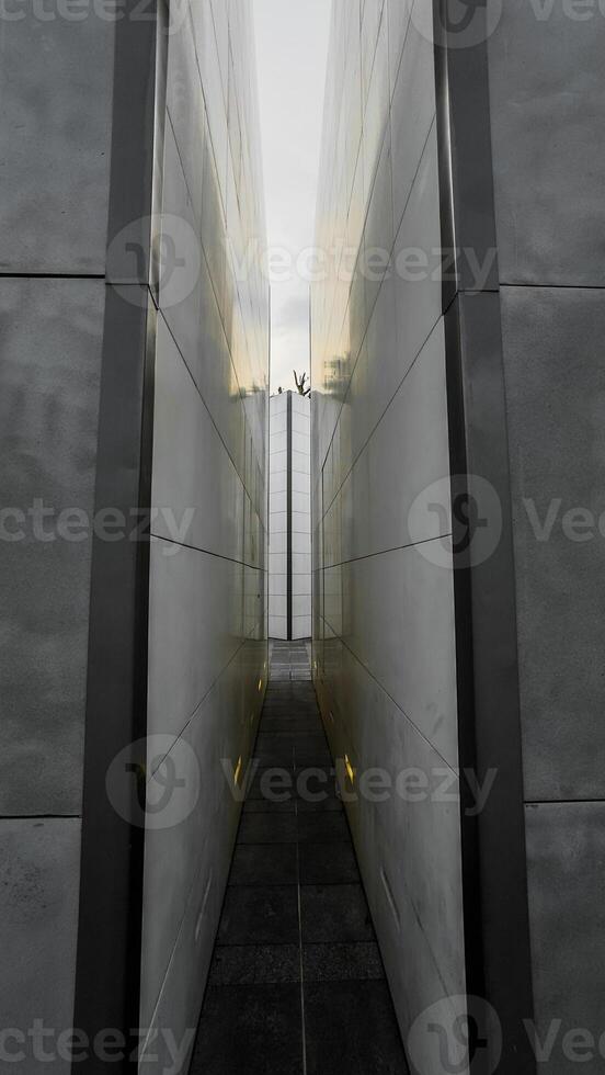 Minimalist architecture passageway. Urban structure image for design, construction, or city planning context and purpose. photo
