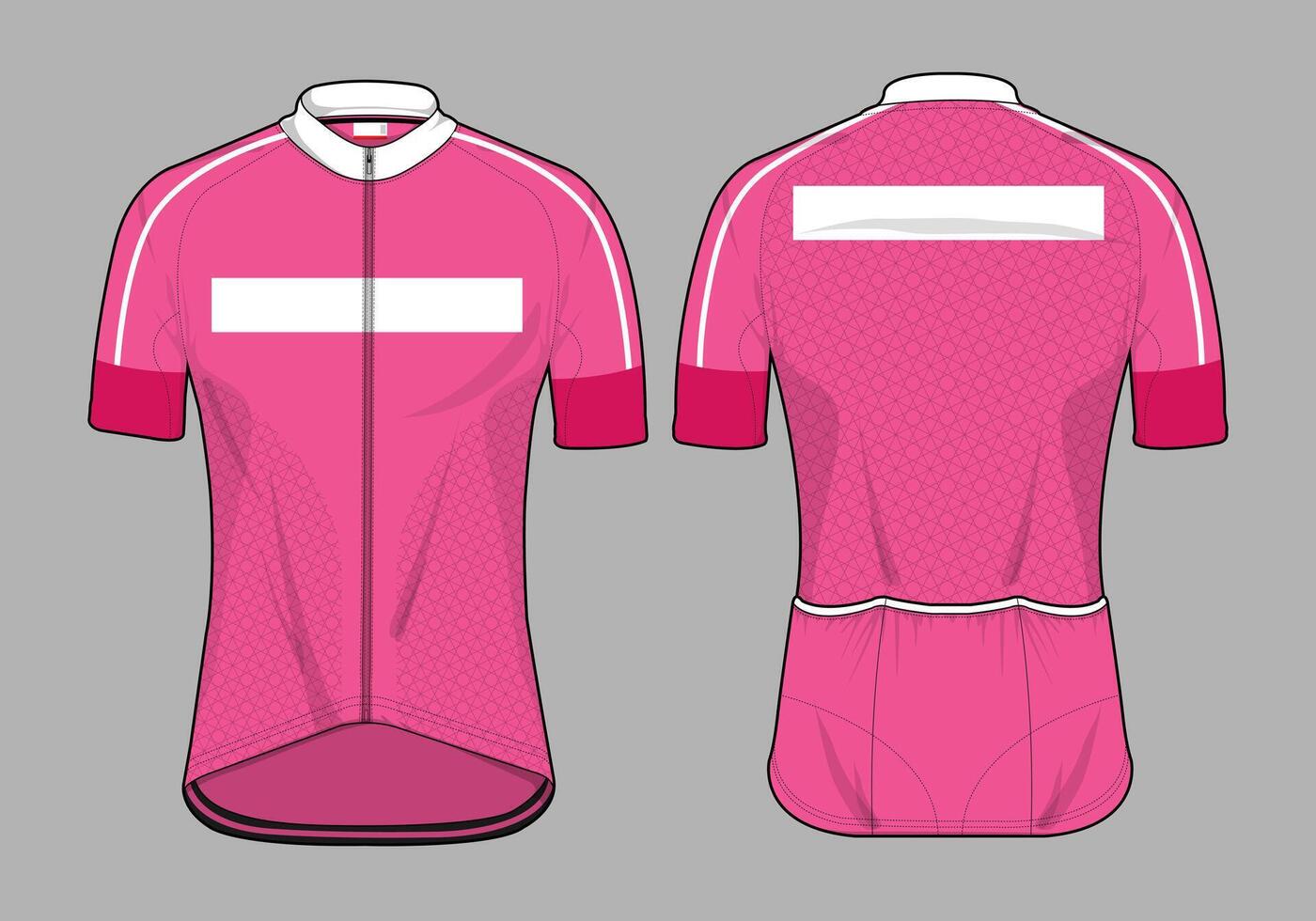 Pink Cycling Jersey Mockup Front and Back View vector