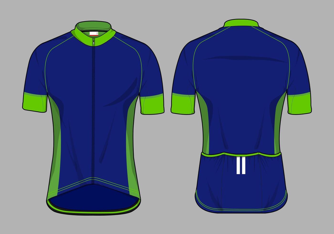 Cycling Jersey Design with Blue and Green Accents vector