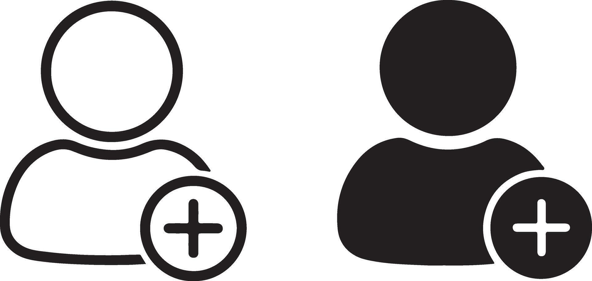 Add User Icon Simple, Clean, Minimalist Plus Sign for Profile, Account, and Membership Addition - Professional digital artwork with vibrant colors and detailed composition vector