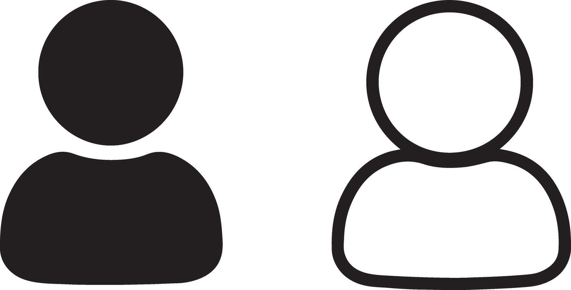 Simple Minimalist Black and White User Profile Icons for Website and App Design - Professional digital artwork with vibrant colors and detailed composition vector