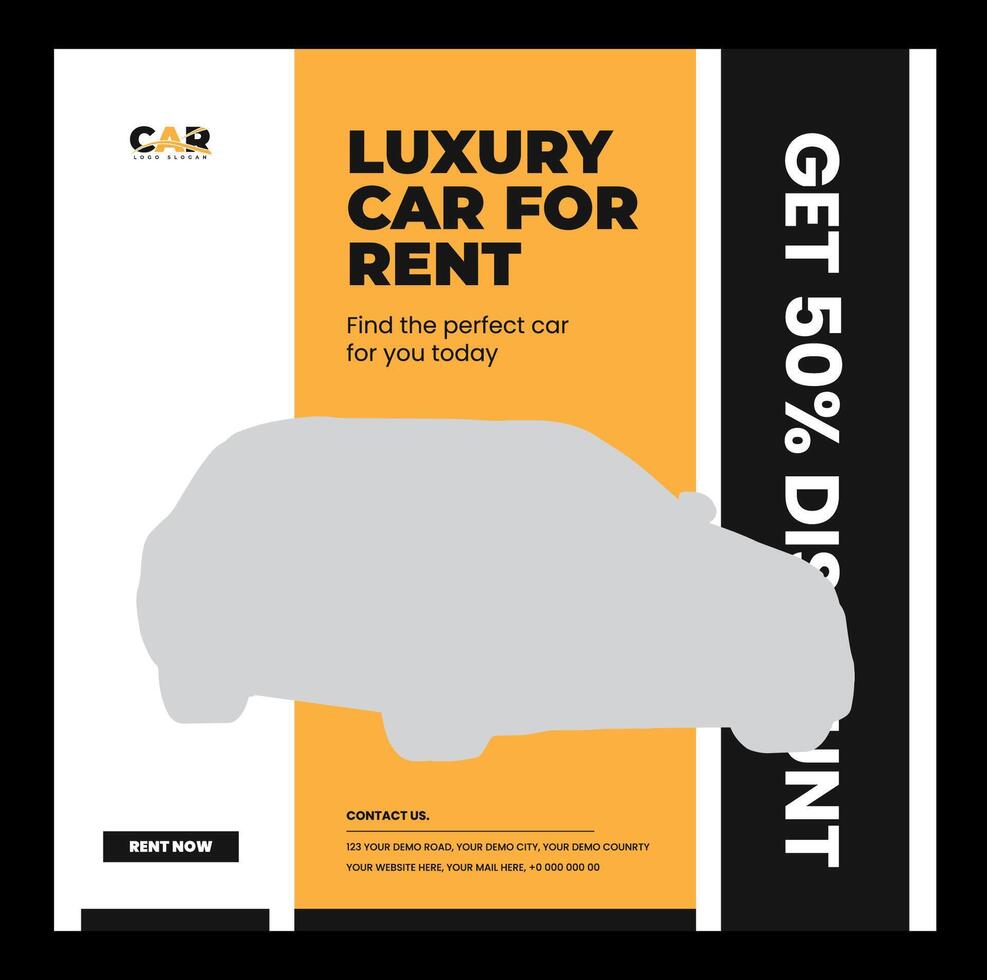 creative rent a car social media post vector