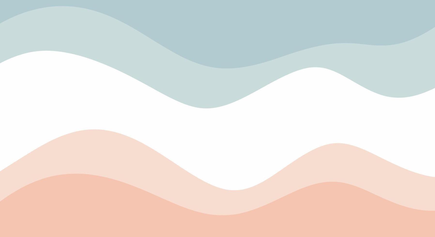 Gentle wave design shows soft curves of blue, white, and light red hues vector
