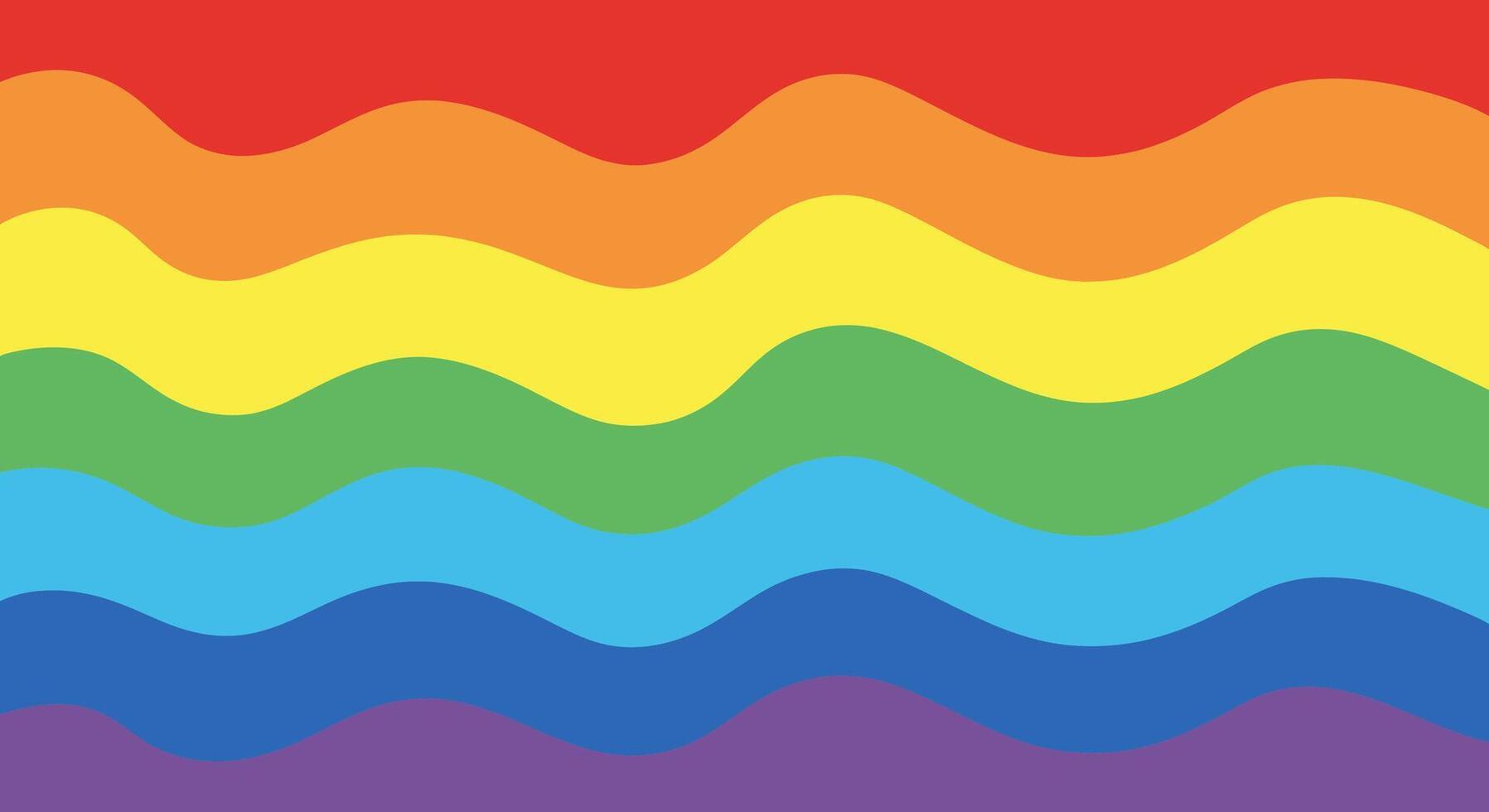 Bright rainbow color waves creating cheerful design background vector