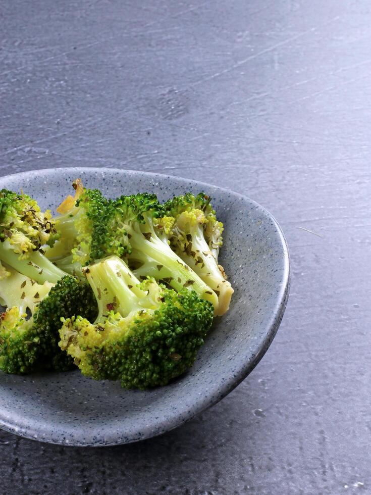 bowl of fresh cooked broccoli photo